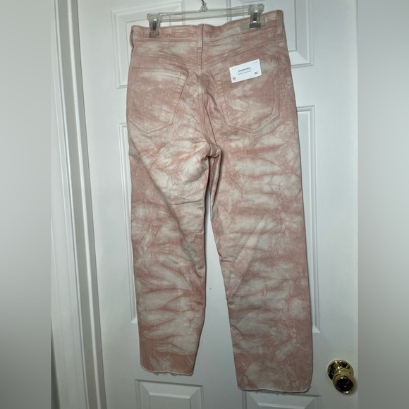 AG Jeans Alexxis Vintage High-Rise Straight Crop in Tie-Dye Mauve Orchid 32R - Picture 4 of 16